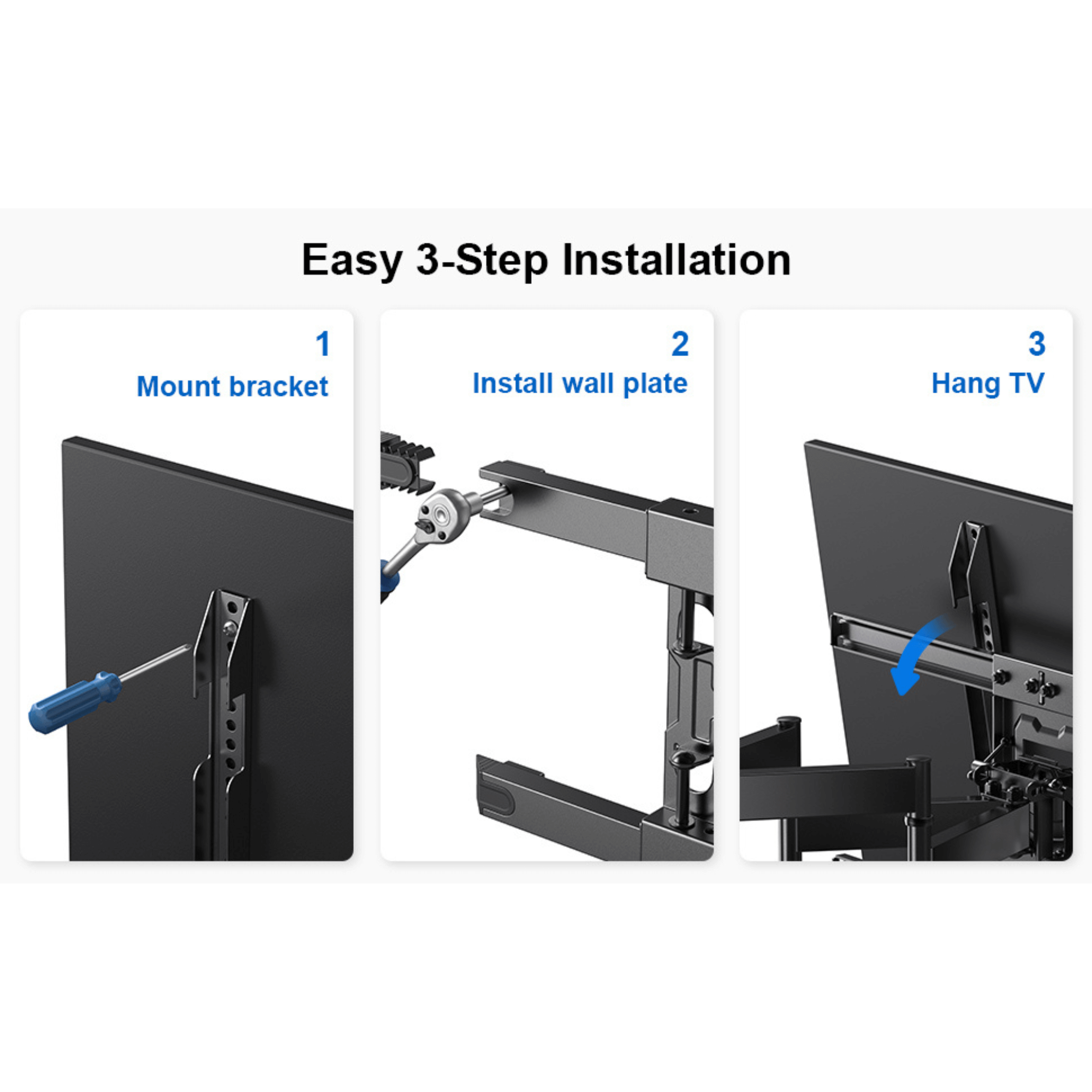 ErgoAv Motion Mount with Dual Arms for TVs 43" to 75" and up to 99lbs