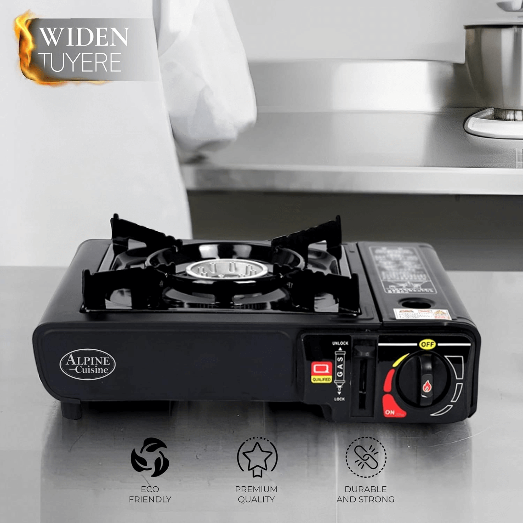 Alpine Cuisine Lightweight Portable Gas Stove for Outdoor and Indoor Cooking