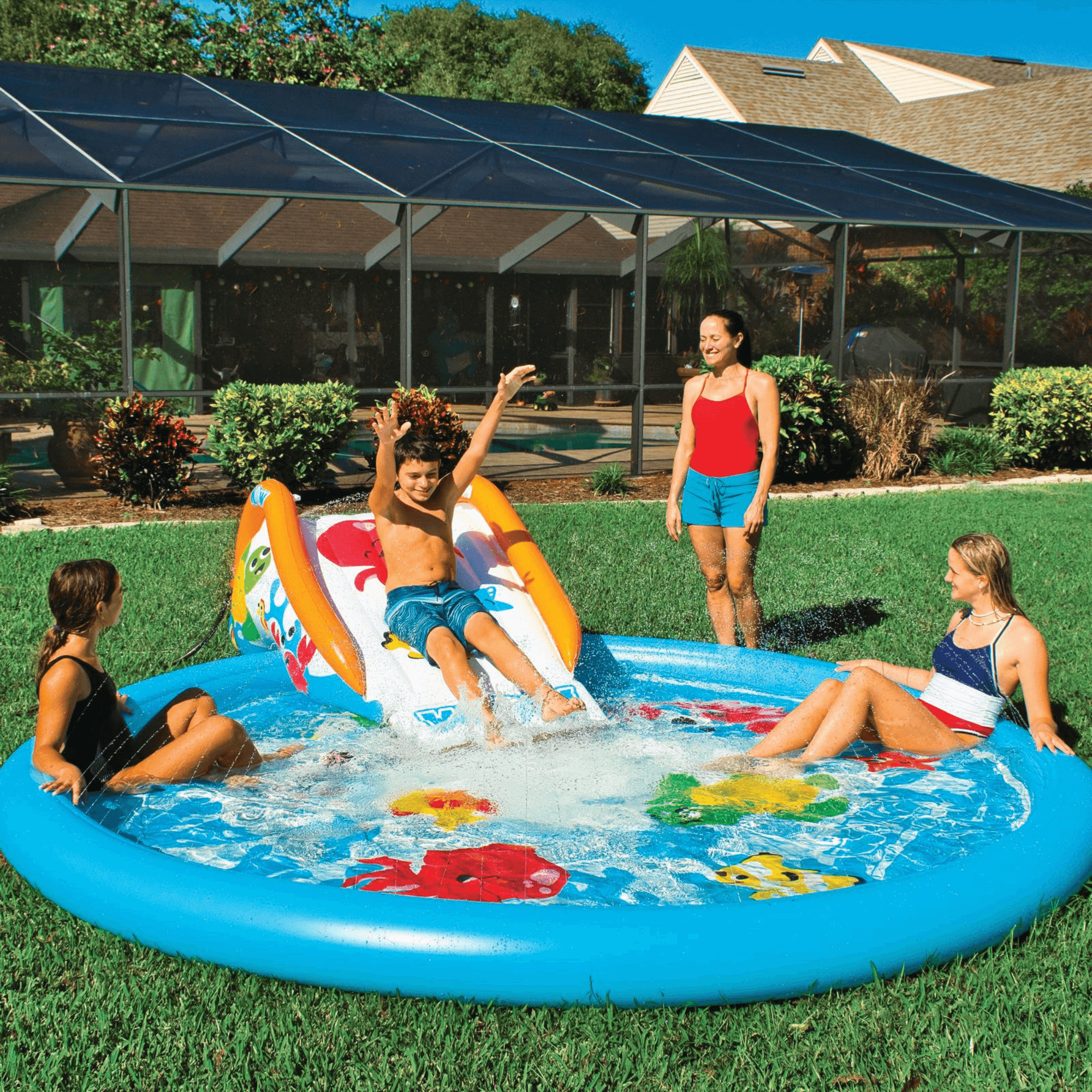 WOW Watersports Swirl Splash Pad Slide (Slide Only) with Inflated Side Rails