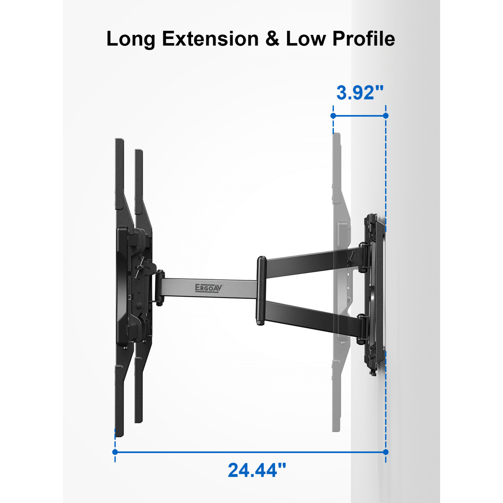 ErgoAV Motion Mount with Dual Arms for TVs 49" to 90"