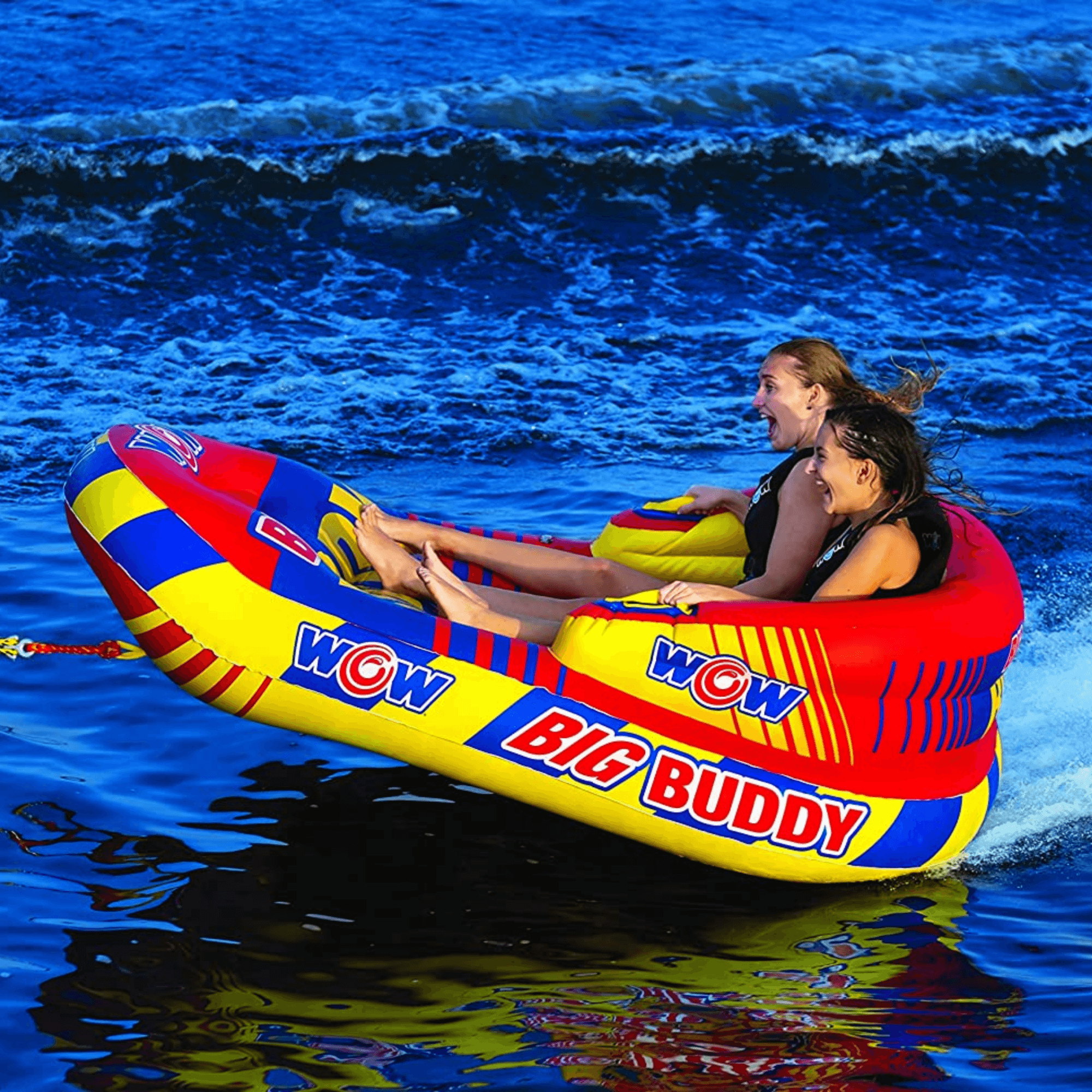 WOW Watersports Big Buddy 2 Person 2P Towable with Extra-Long Sidewalls