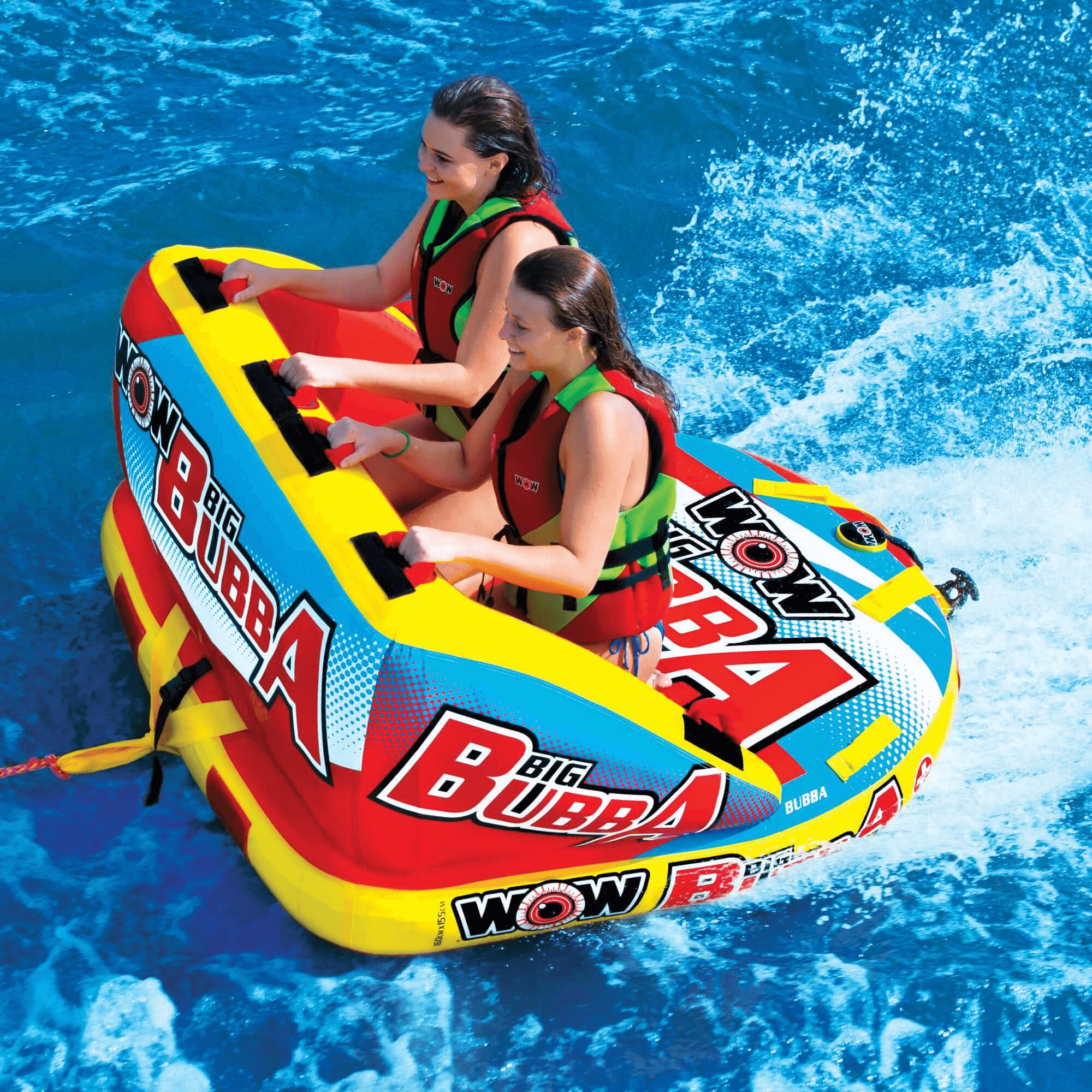 WOW Watersports Big Bubba Hi Vis 2 Person Towable Water Tube For River and Lake