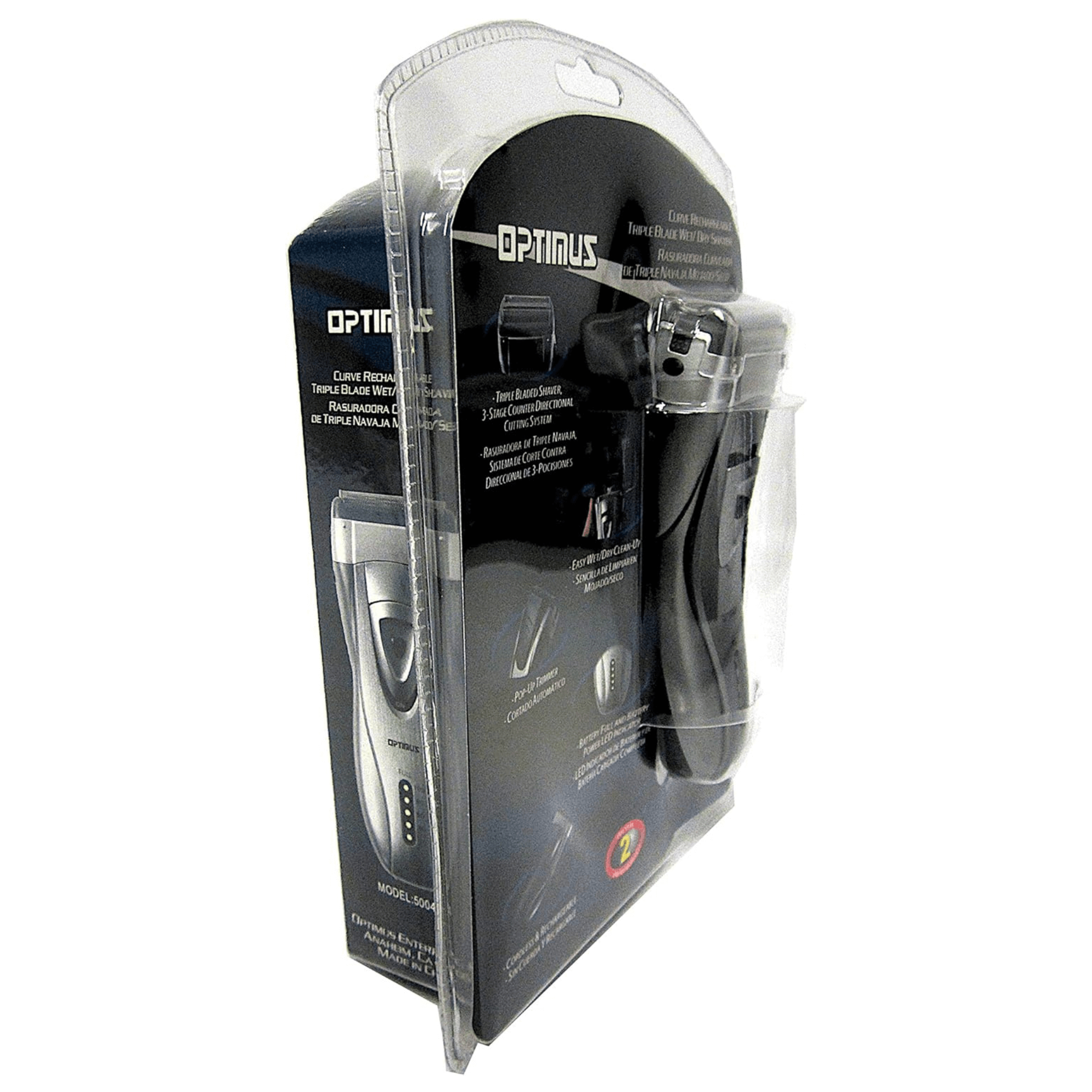 Optimus Cordless Rechargeable LED Shaver with Pop-Up Trimmer