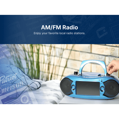 Emerson 7" Bluetooth TV DVD Boombox Blue - Refurbished