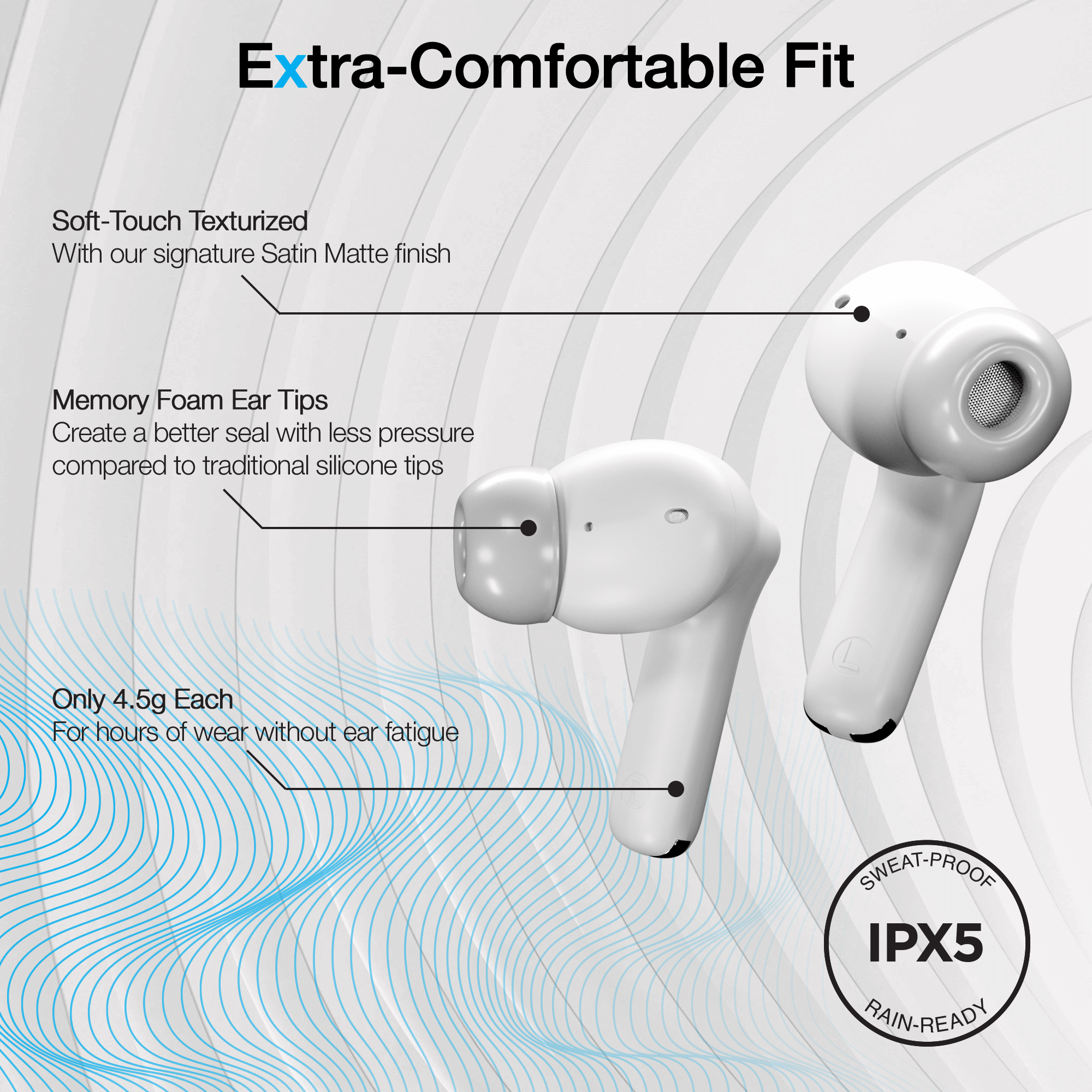 Naztech Xpods ANC Active Noise Cancelling True Wireless Earbuds with Wireless Charging Case