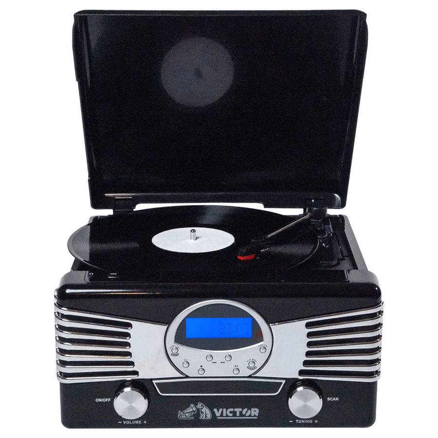 Victor Diner 7-in-1 Turntable Music Center Black - Refurbished