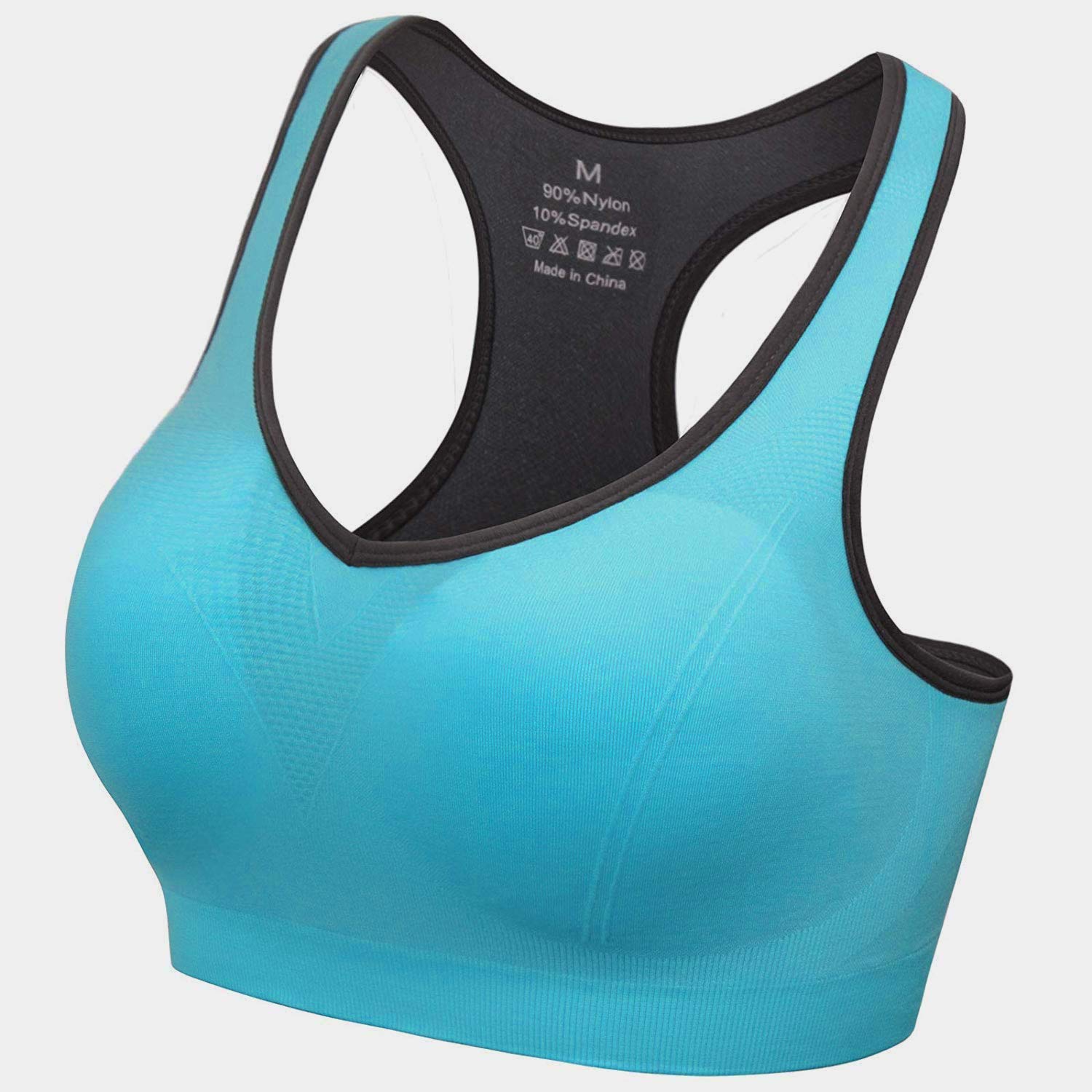 JupiterGear Women’s Stylish Racerback Athletic Sports Bra | Padded Seamless High Impact Support for Yoga, Gym Workouts, Fitness Training and Running