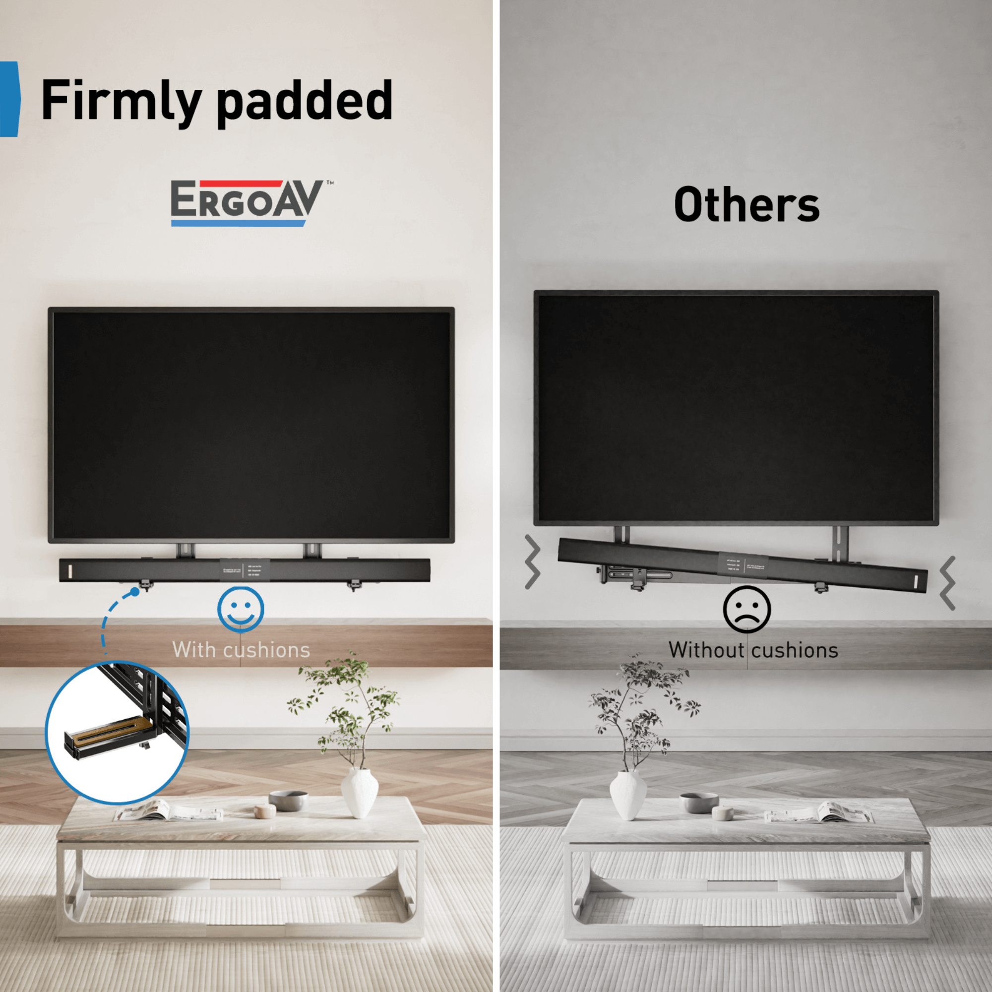 ErgoAV Universal Soundbar Mount Supports up to 13.2lbs