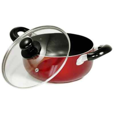 Better Chef 24-Quart Metallic Red Aluminum Dutch Oven with Glass Lid