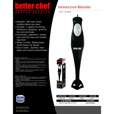 Better Chef 2-Speed 200W Immersion Hand Blender