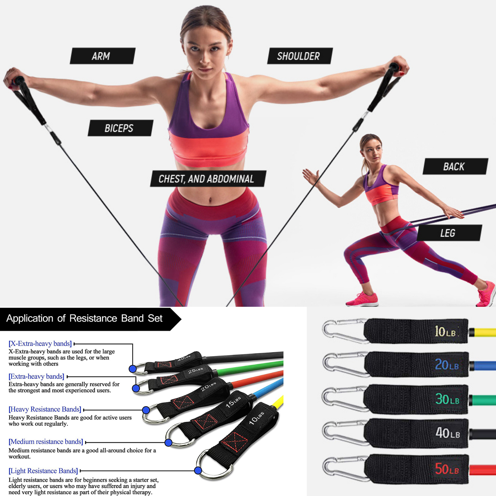 JupiterGear Intey Resistance Bands Set Exercise Bands with Protective Sleeve - Portable Resistance Bands with Door Anchor, Handles, Legs Ankle Straps - Home Gym Resistance Training [13 Pcs Set]