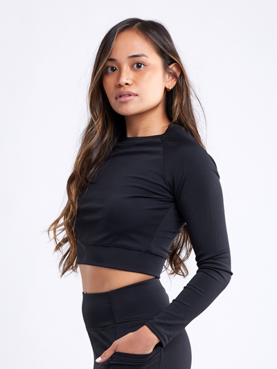 Long-Sleeve Crop Top