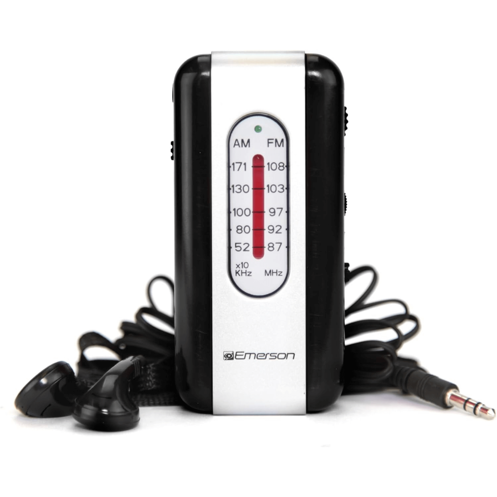 Emerson Portable AMFM Radio with Earbuds and Wide Frequency Range of Stations