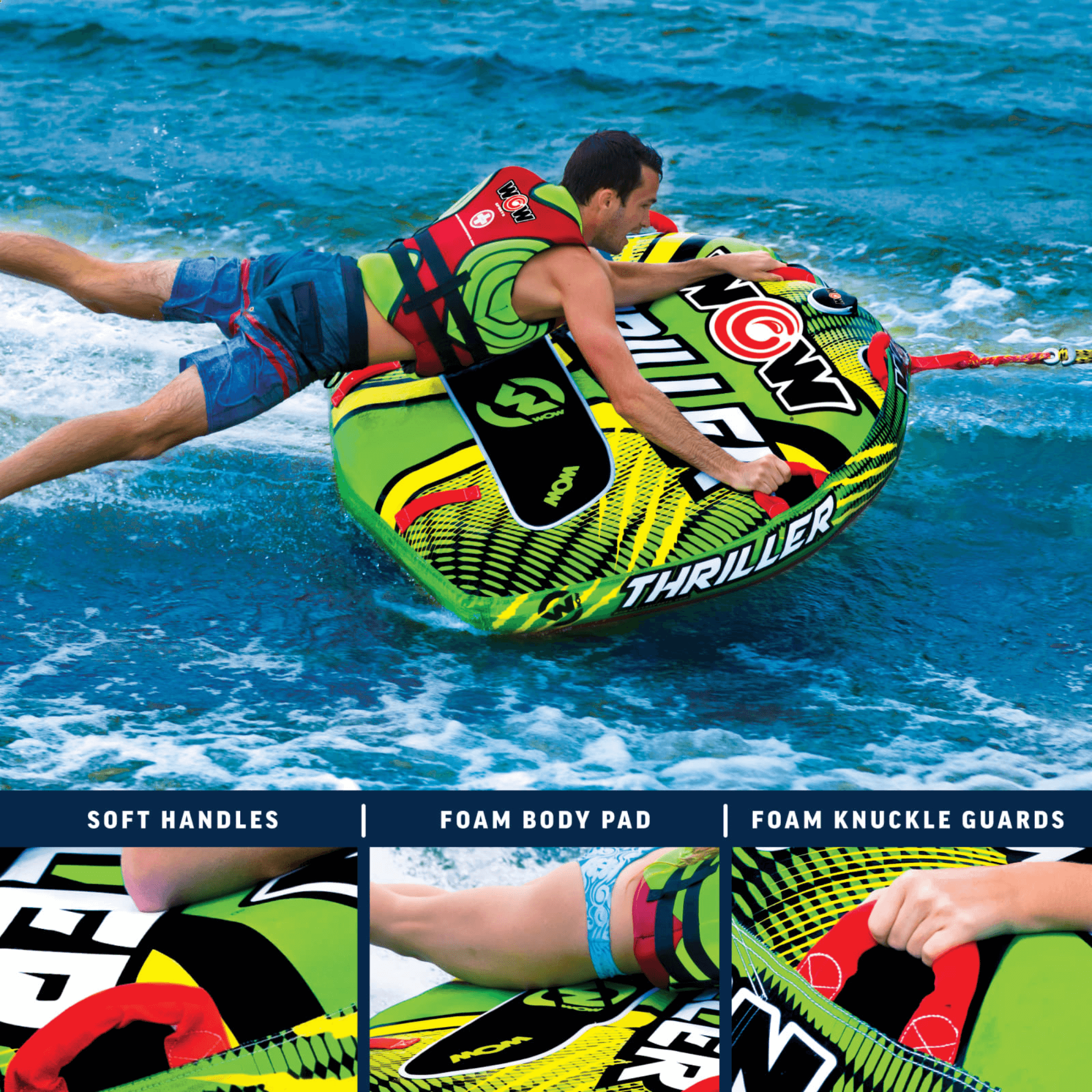 WOW Watersports Big Thriller 1 Person Inflatable Towable Deck Tube