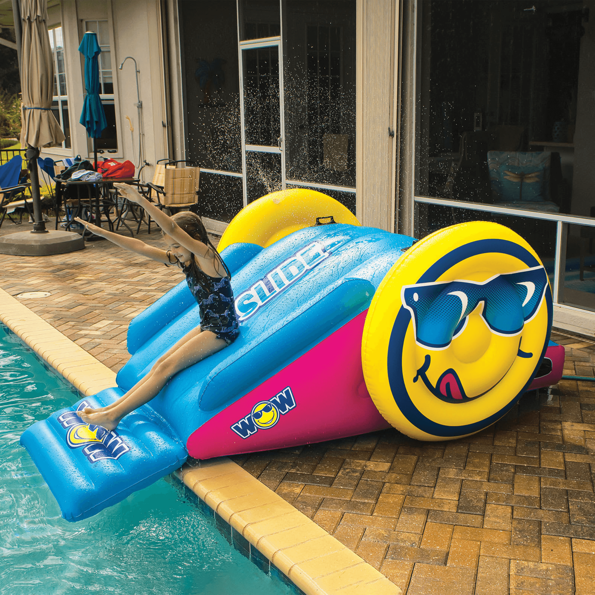 WOW Watersports Fun Inflatable Water Slide with Sprinklers for In-Ground Pools