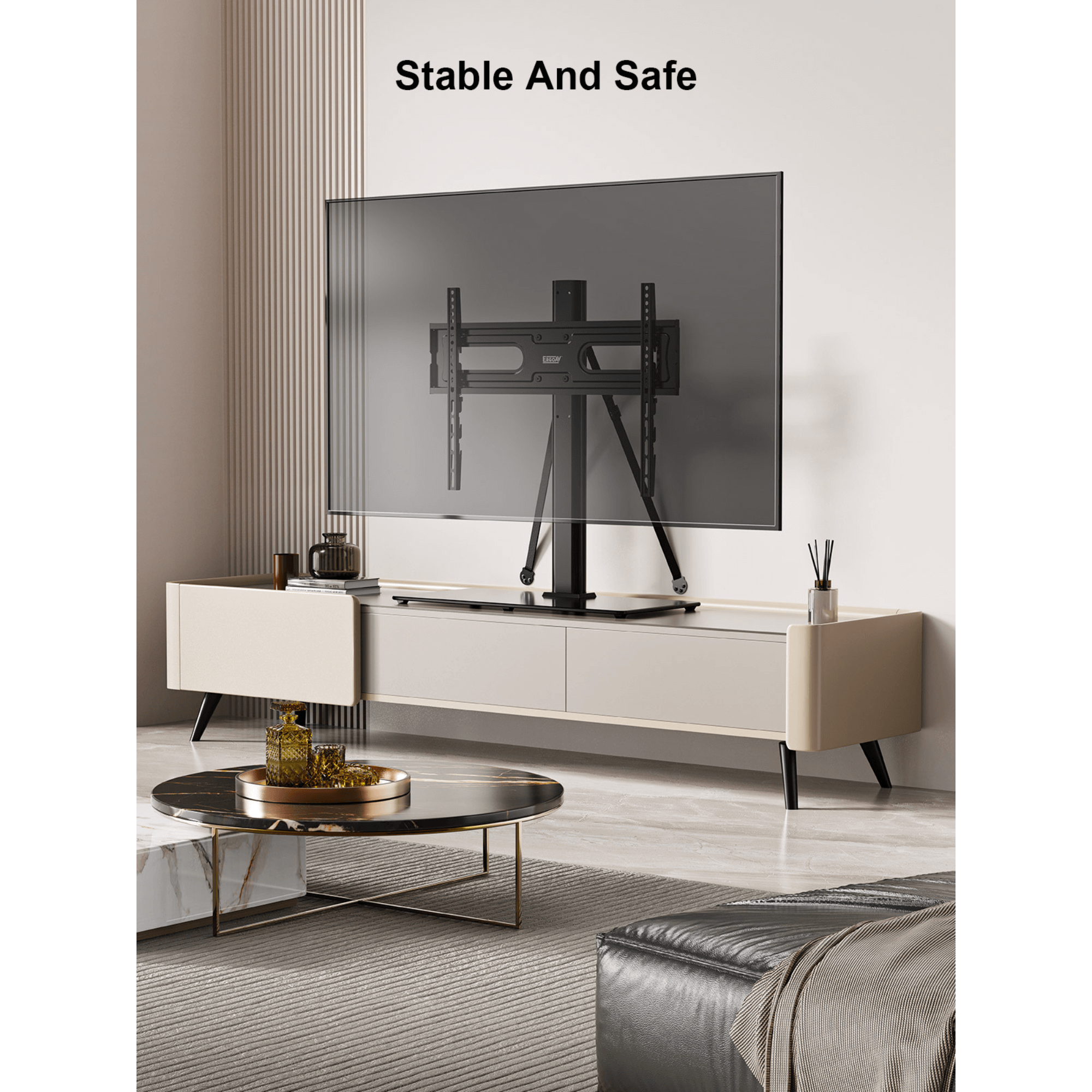 ErgoAV Tabletop TV Stand with Swivel for 40" to 75" TVs