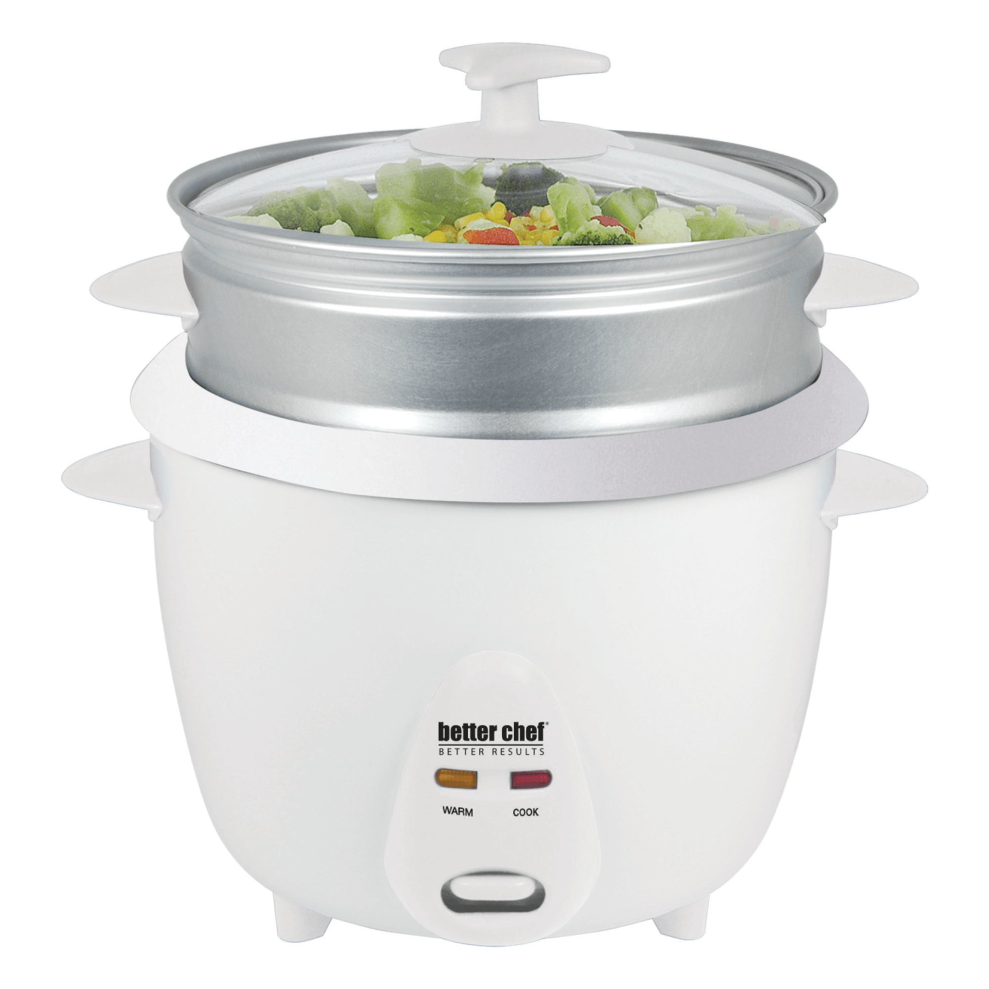 Better Chef 5-Cup - 10-Cup Cooked - Rice Cooker with Steamer