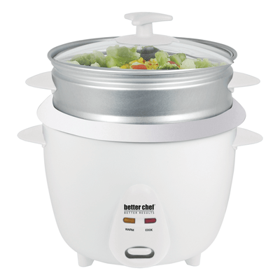 Better Chef 5-Cup - 10-Cup Cooked - Rice Cooker with Steamer