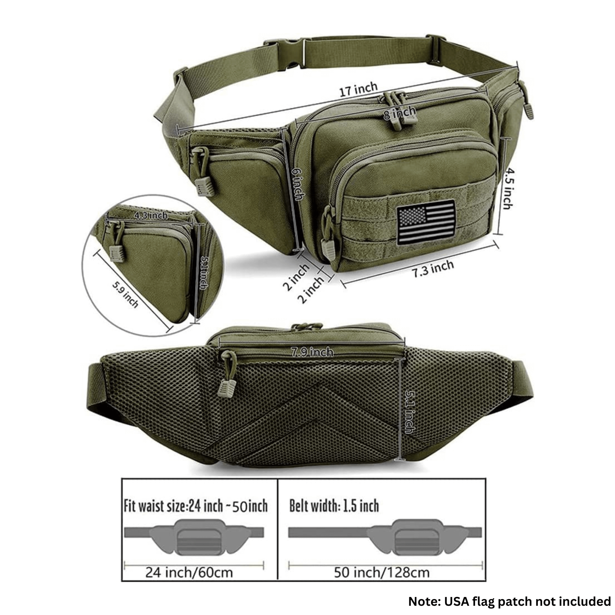 JupiterGear Tactical Military Fanny Pack Waist Bag & MOLLE EDC Pouch For Outdoor Activities