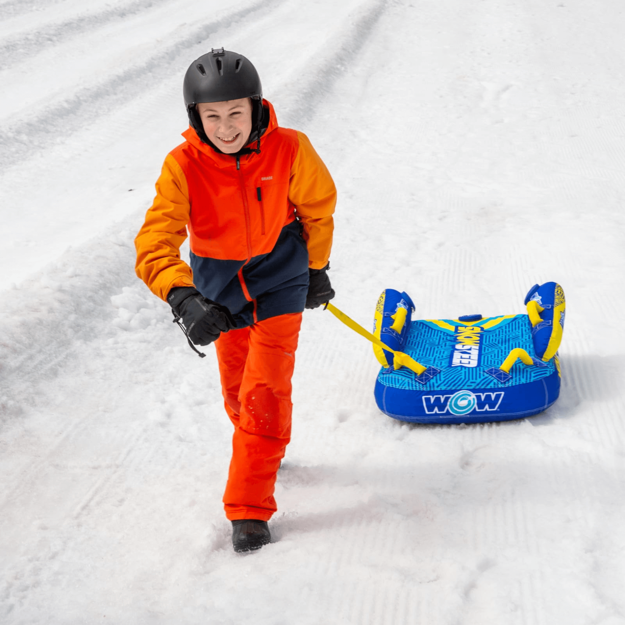 WOW Watersports SnowSteer Snow Sled with Lying Position for Easy Sledding