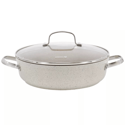 Korkmaz Granita Aluminum 3.5L Non-Stick Low Casserole Dish with Lid