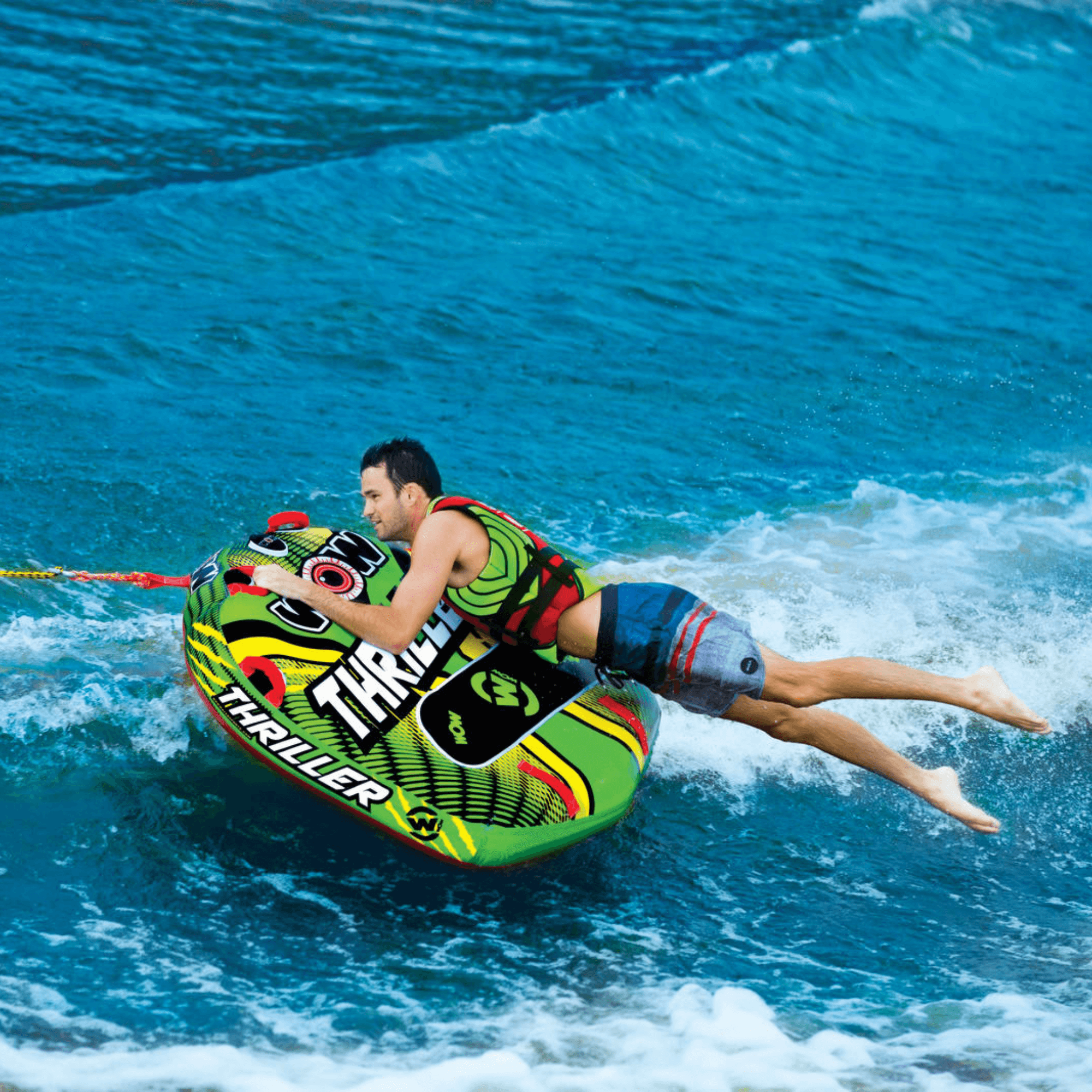 WOW Watersports Big Thriller 1 Person Inflatable Towable Deck Tube