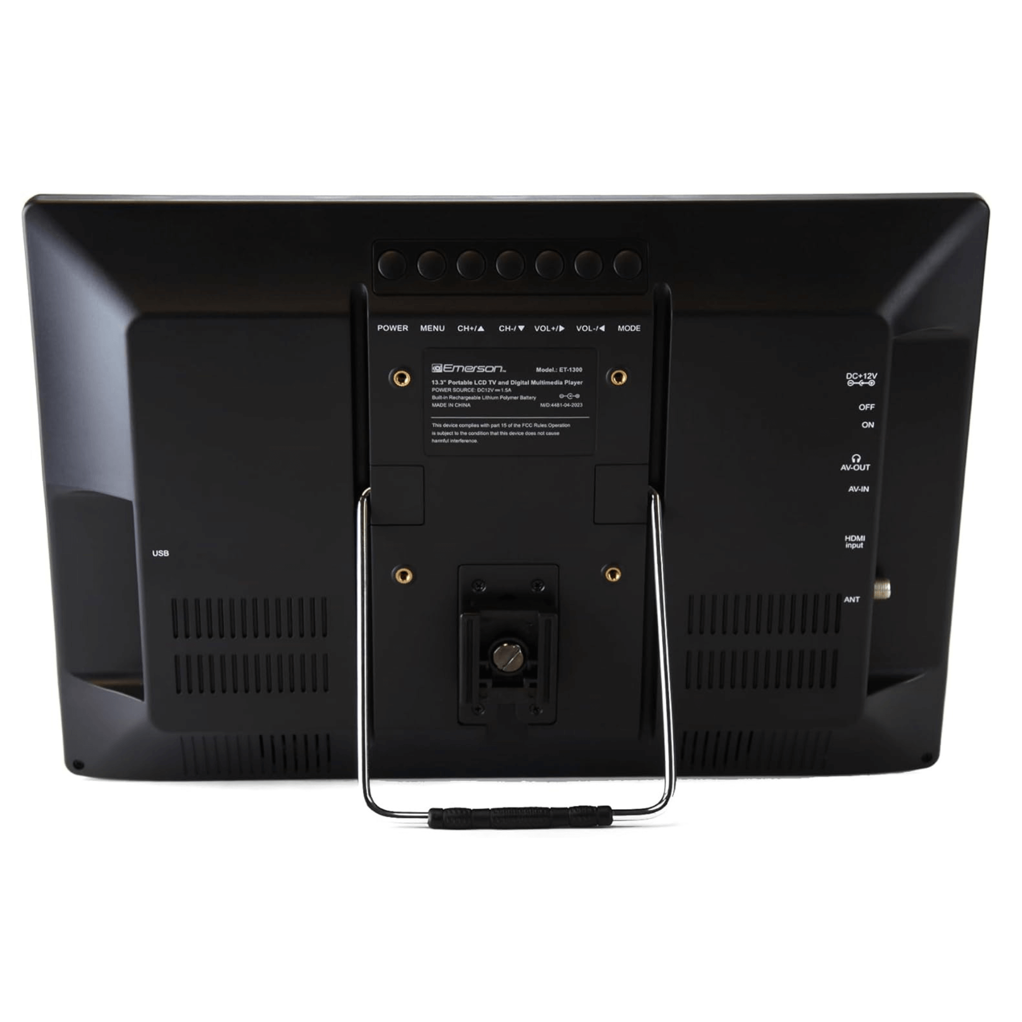 Emerson 13.3" Portable Rechargeable 12V ACDC TV - Refurbished