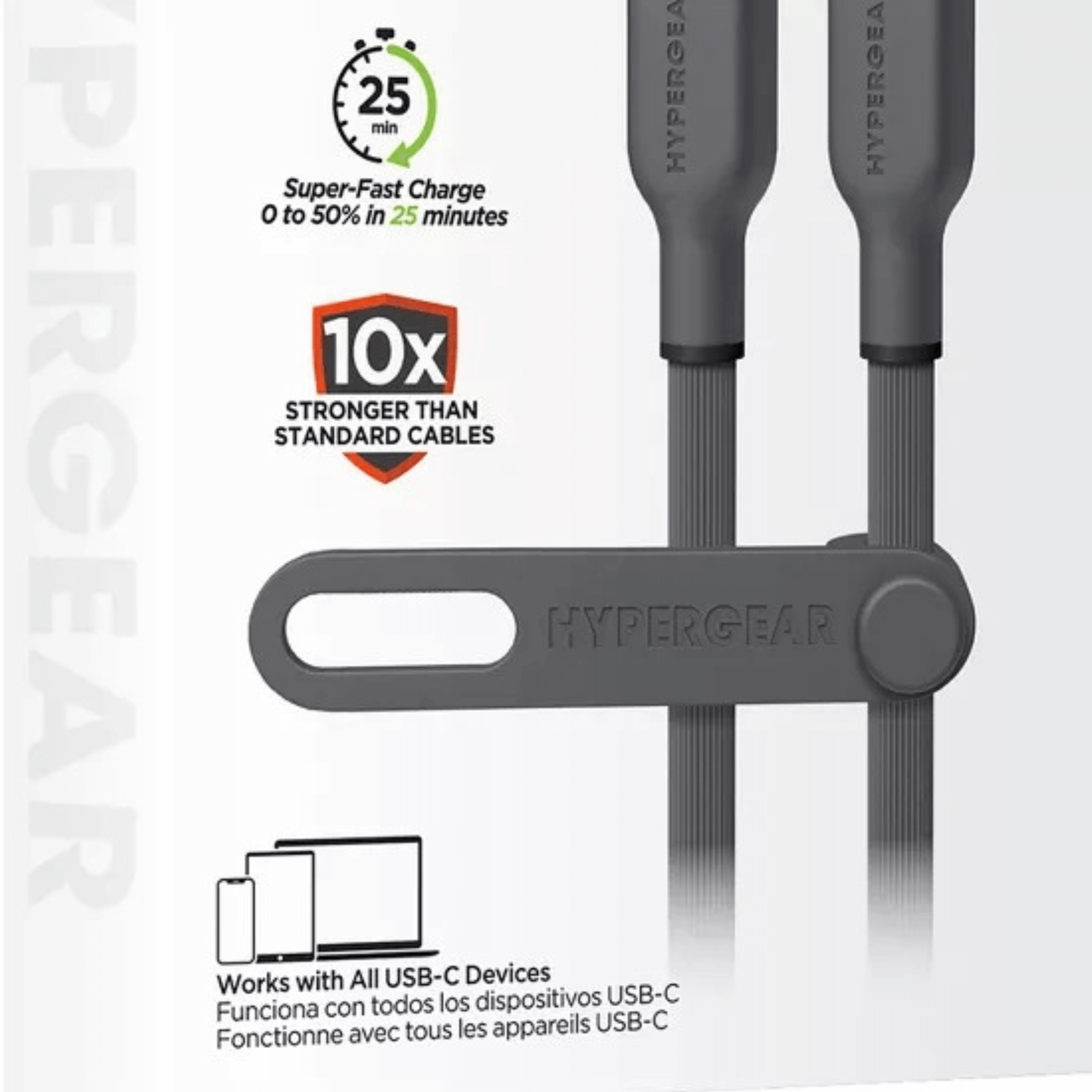 HyperGear Flexi PRO USB-C to USB-C Cable 10ft