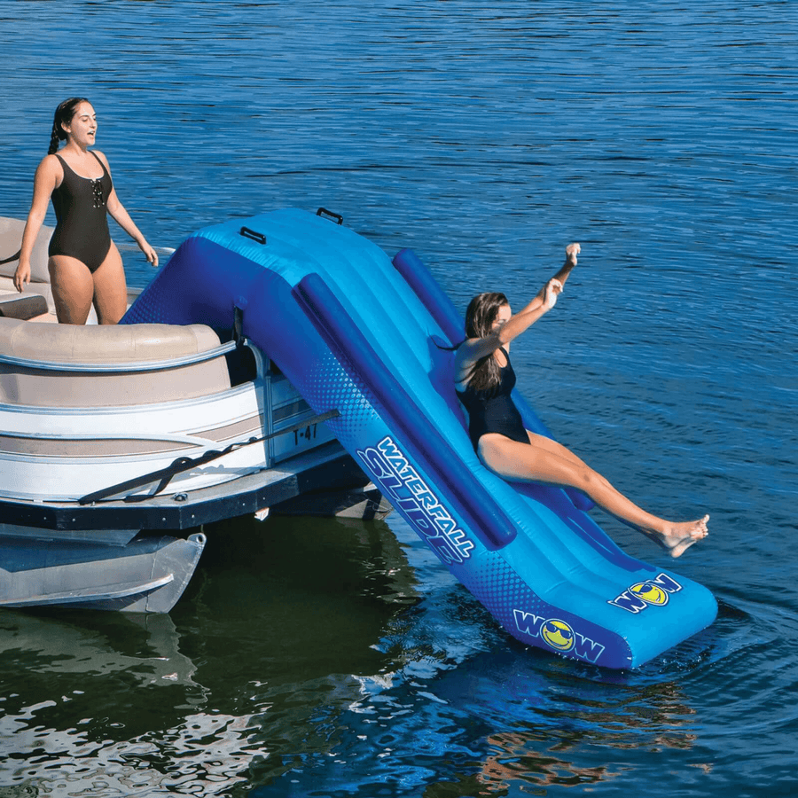 WOW Watersports Pontoon Waterfall Slide with Inflatable Safety Rails