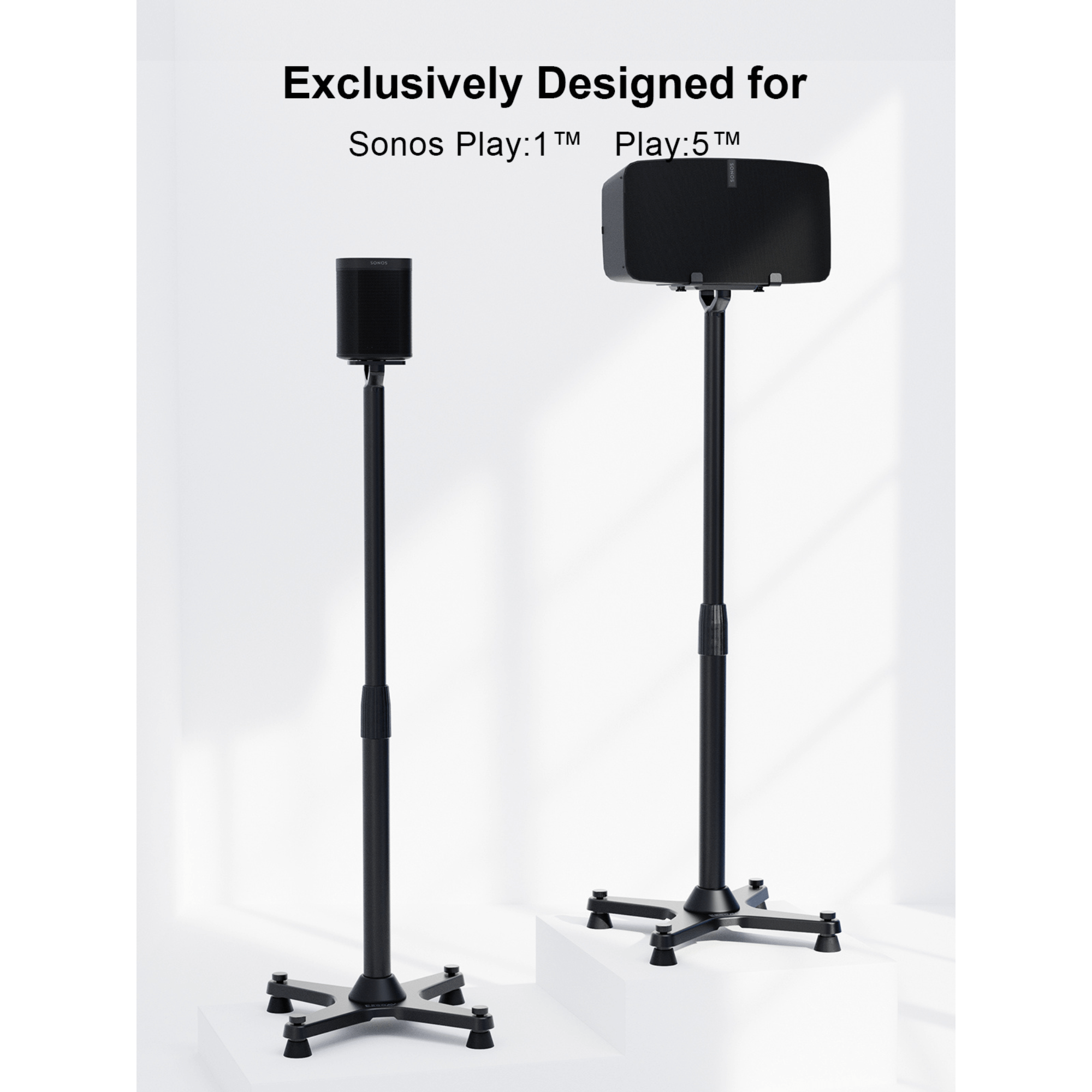 ErgoAV 1-Pair Adjustable Height Sonos Speaker Stands