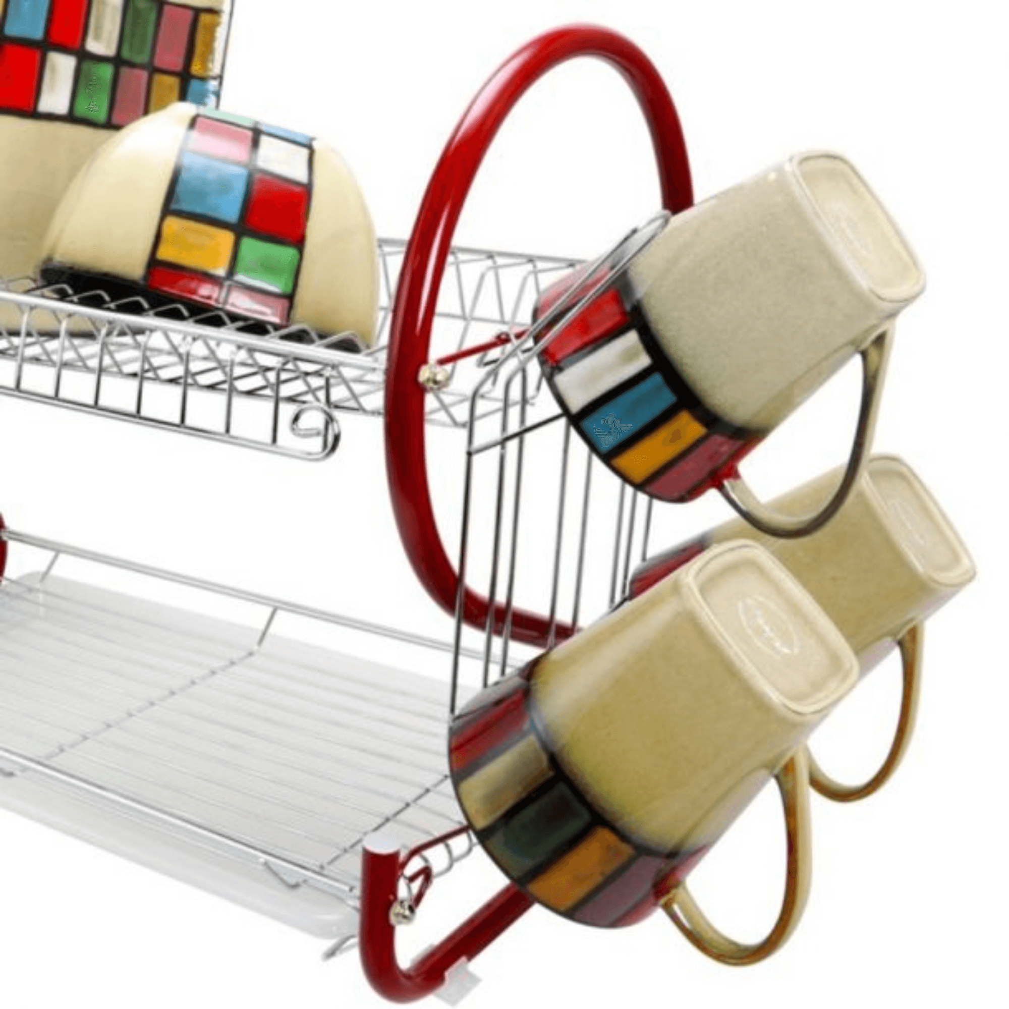 Better Chef 16" 2-Level Colored-Chrome-Plated S-Shaped Dish Rack