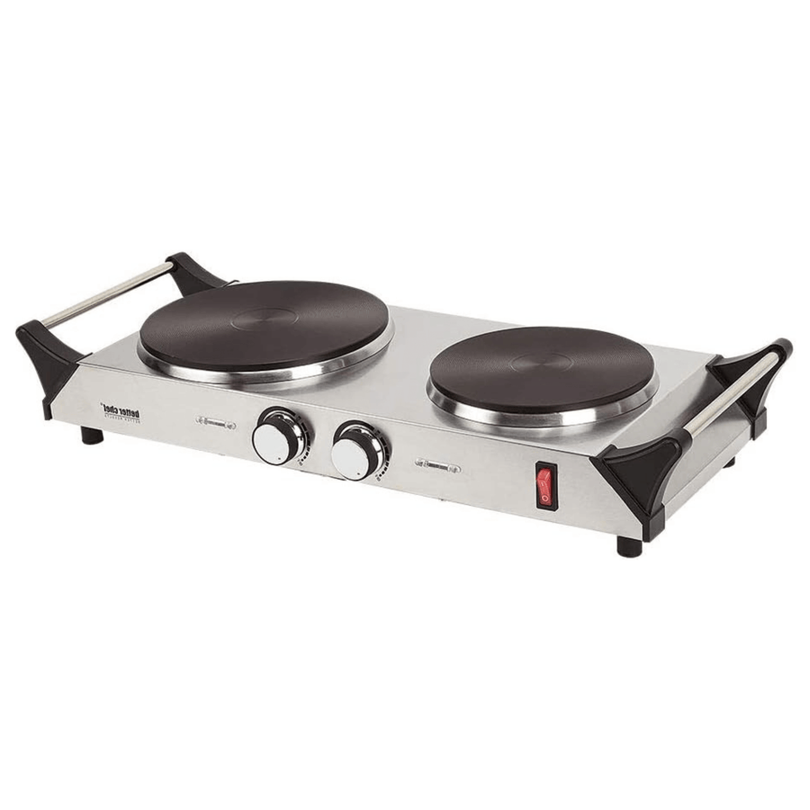 Better Chef Stainless Steel Electric Solid Element Countertop Double Burner
