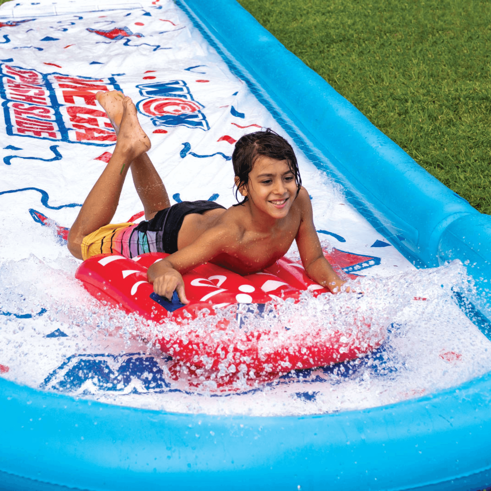 WOW Watersports 25 Ft Mega Backyard Slide w Splash Pool and High Side Walls