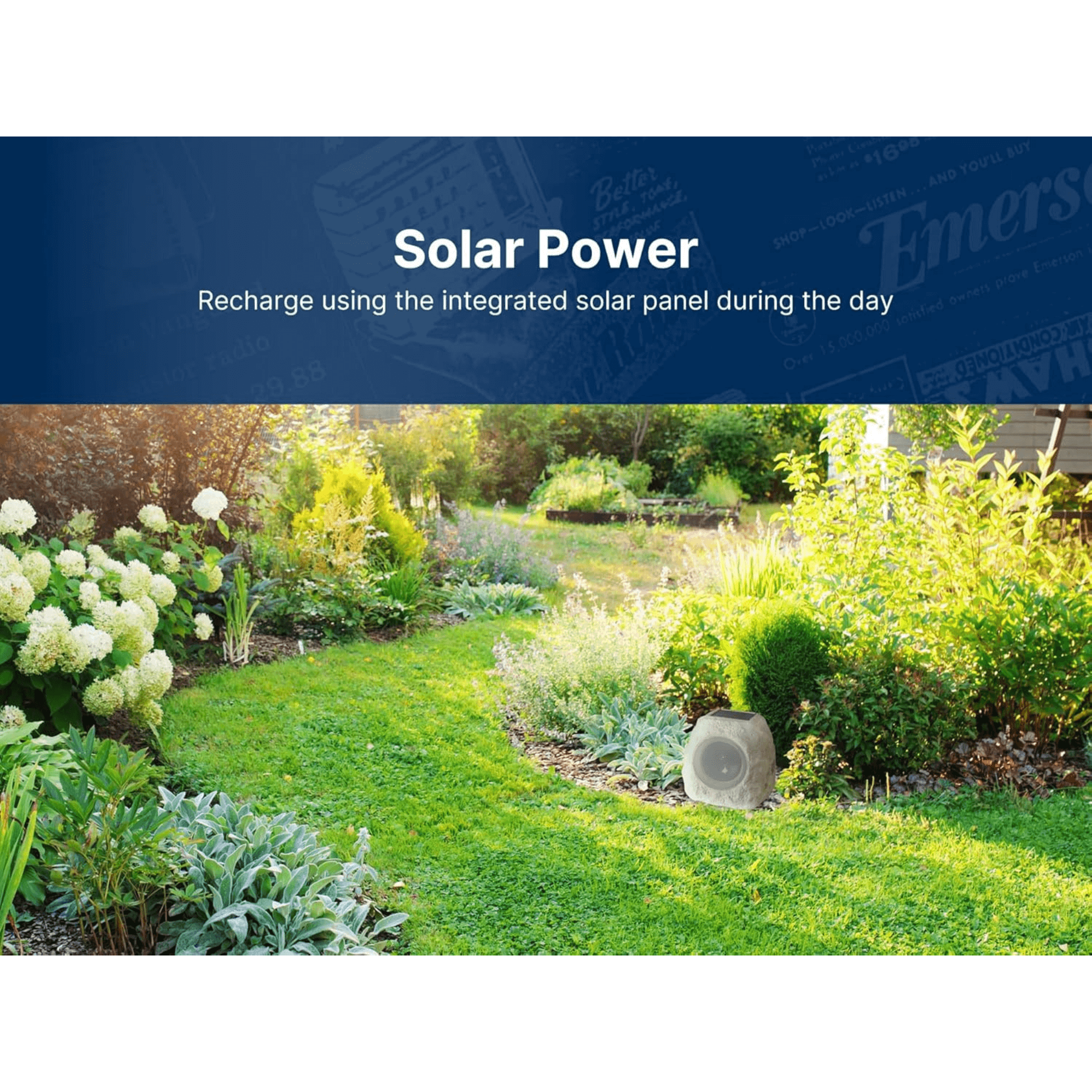 Emerson Rock Party Solar Multicolor LED Bluetooth Speaker