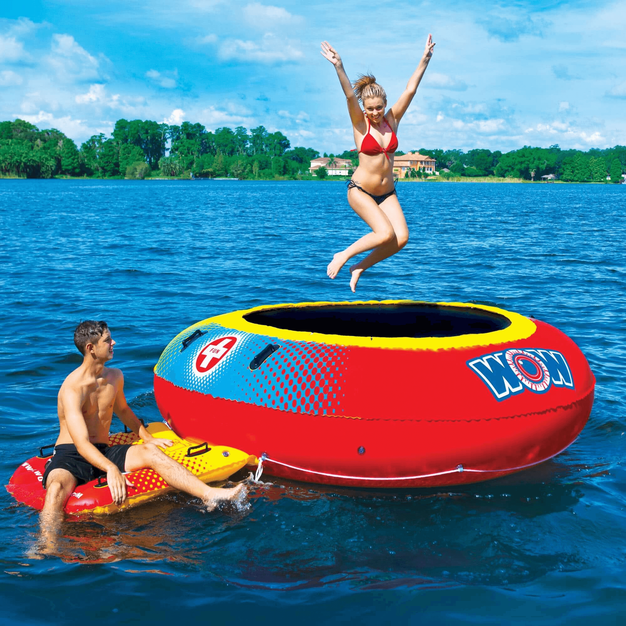 WOW Watersports Bouncer Inflatable Floating Trampoline and Boarding Platform