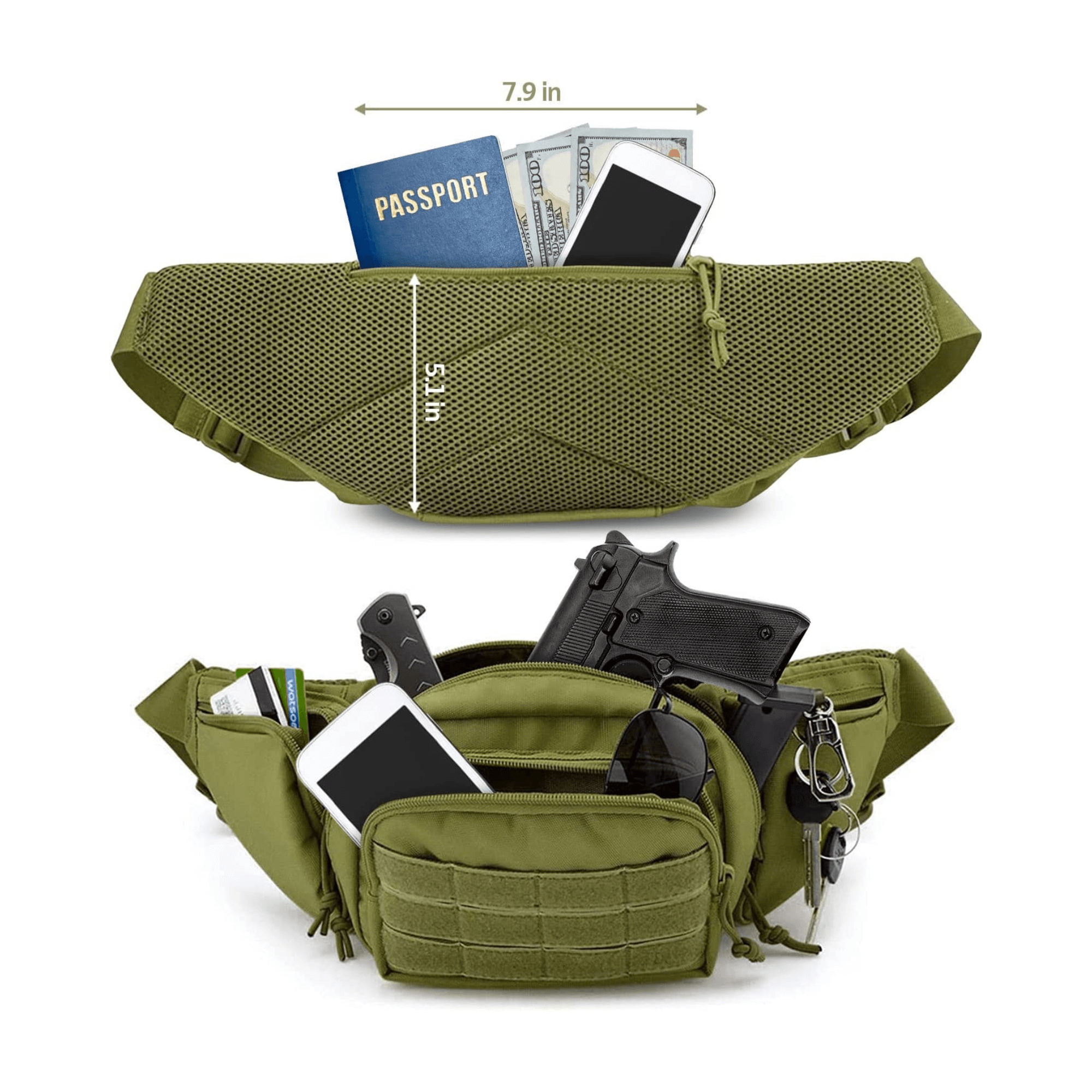 JupiterGear Tactical Military Fanny Pack Waist Bag & MOLLE EDC Pouch For Outdoor Activities