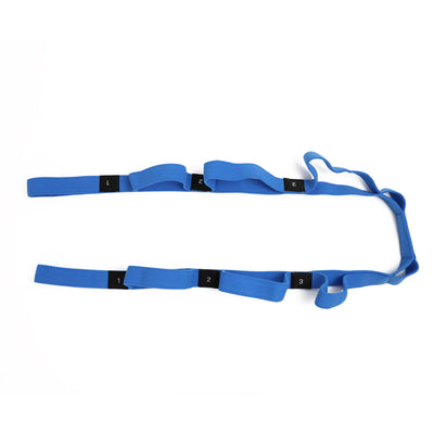 Elastic Yoga Straps With 10 Loops - Blue