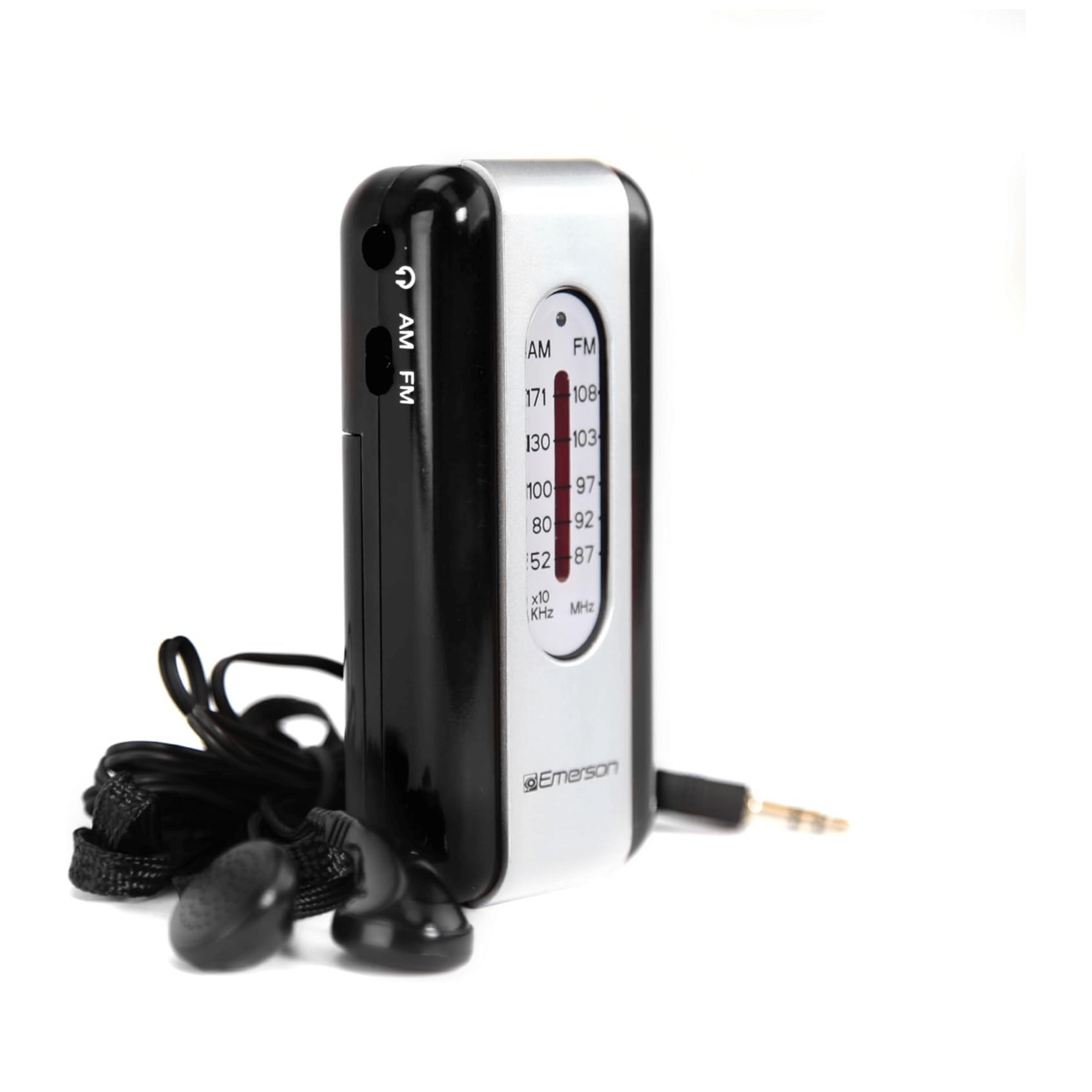 Emerson Portable AMFM Radio with Earbuds and Wide Frequency Range of Stations