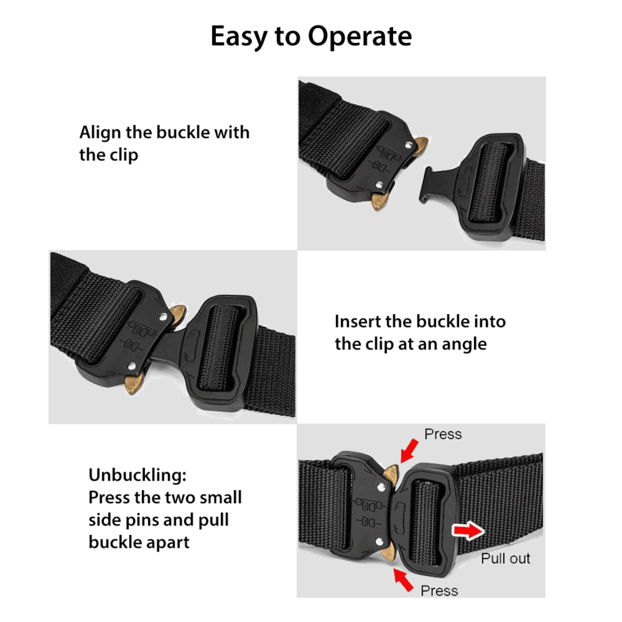 XGear Tactical Mens Tactical Belt Riggers Style with Buckle