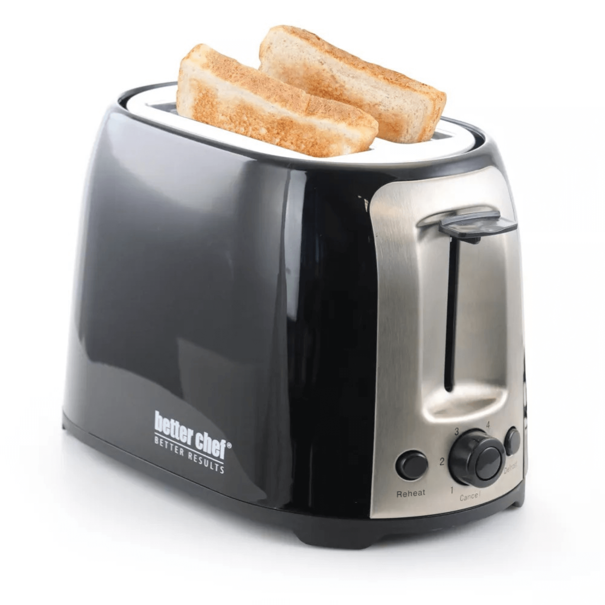 Better Chef Deluxe Cool Touch Wide-Slot 2-Slice Toaster with Stainless Accents - REFURBISHED