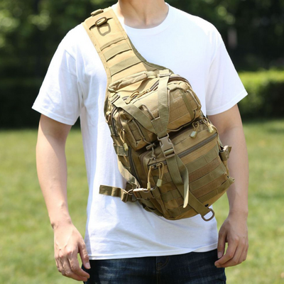 Tactical Military Sling Backpack 15L Shoulder Bag Molle Outdoor Daypack Backpack with Adjustable Strap