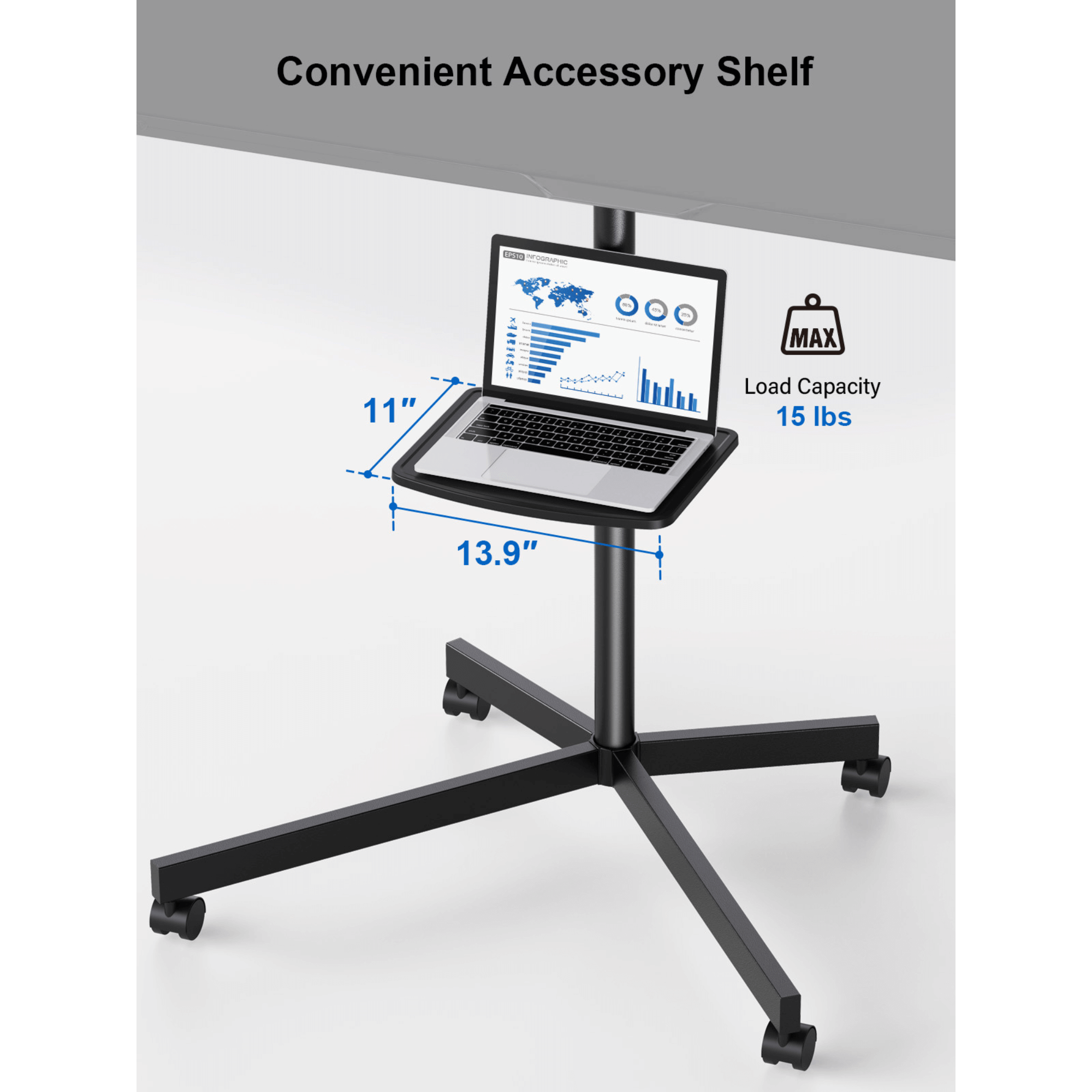 ErgoAV Movable Cart for TVs 32" to 55"