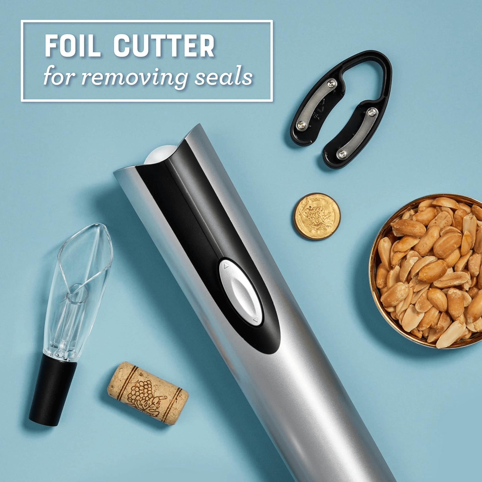 Oster 4-in-1 Wine Opening Kit with Rechargeable Opener - REFURBISHED