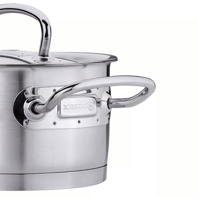 Korkmaz Proline Professional Series 2.8 Liter Stainless Steel Low Casserole with Lid