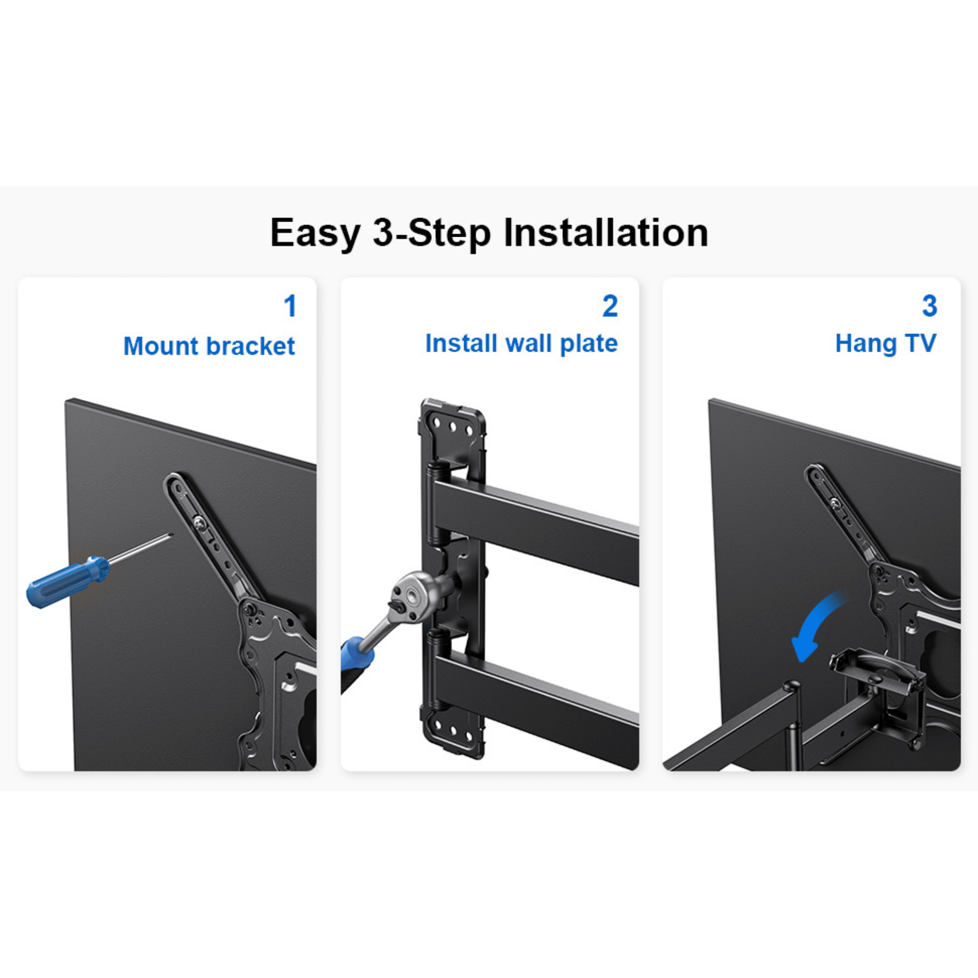 ErgoAV Single Stud Motion Mount for TVs 40" to 55" and up to 70lbs