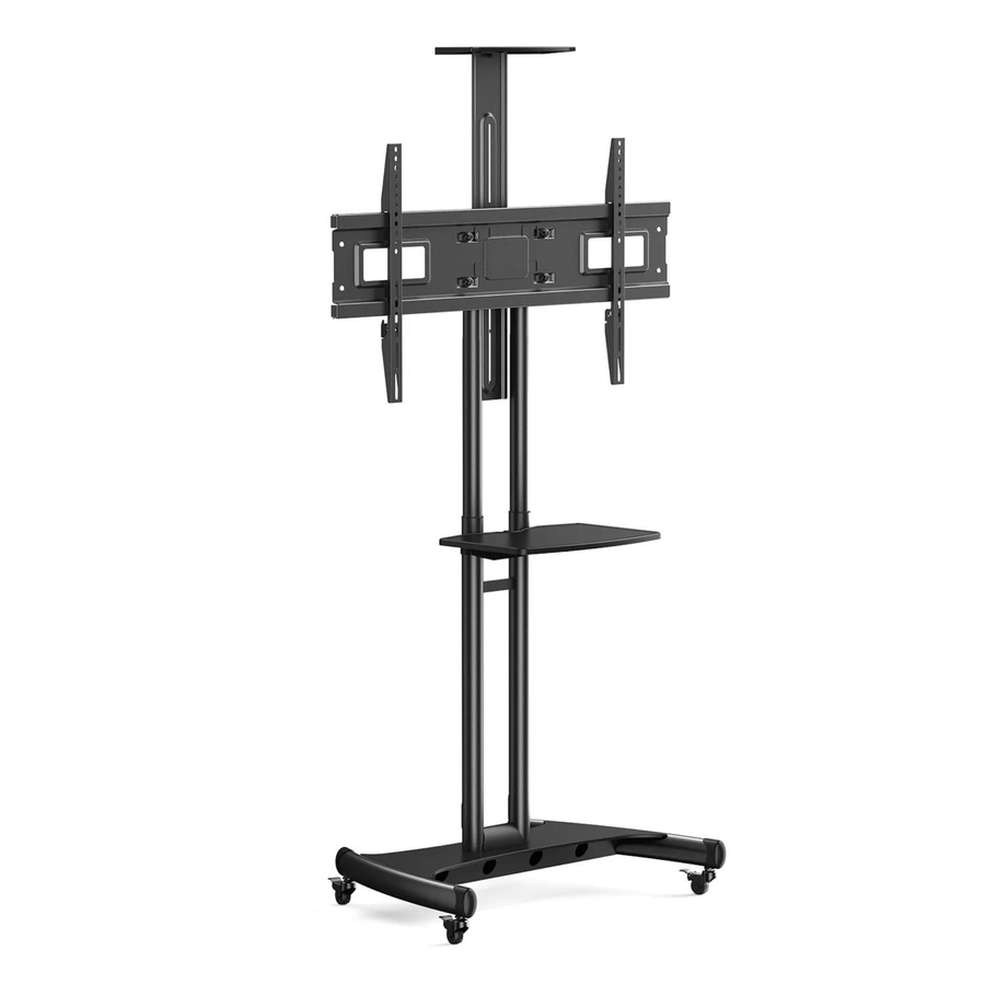 ErgoAV Movable Height-Adjustable Cart with Camera Shelf for TVs 43" to 70"