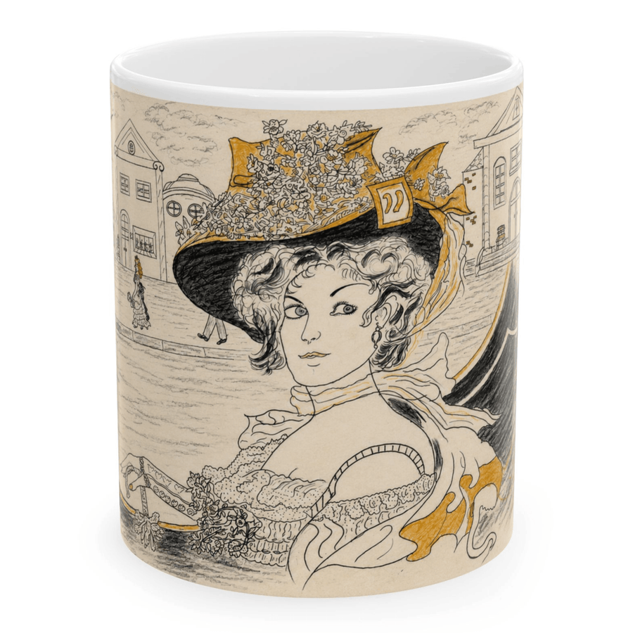 PimsArt Vintage Belle Victorian Mug From Original Drawing