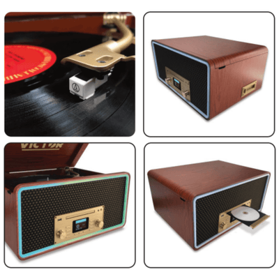 Victor Fremont 8-in-1 Wood Music Center - Refurbished