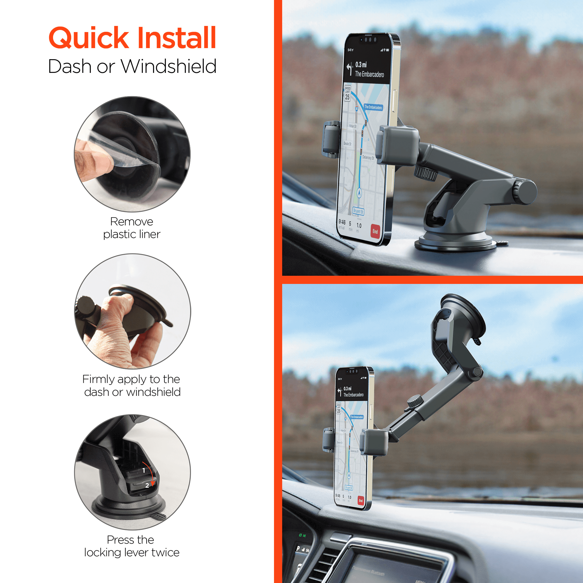 HyperGear Roller Grip Phone Mount Kit