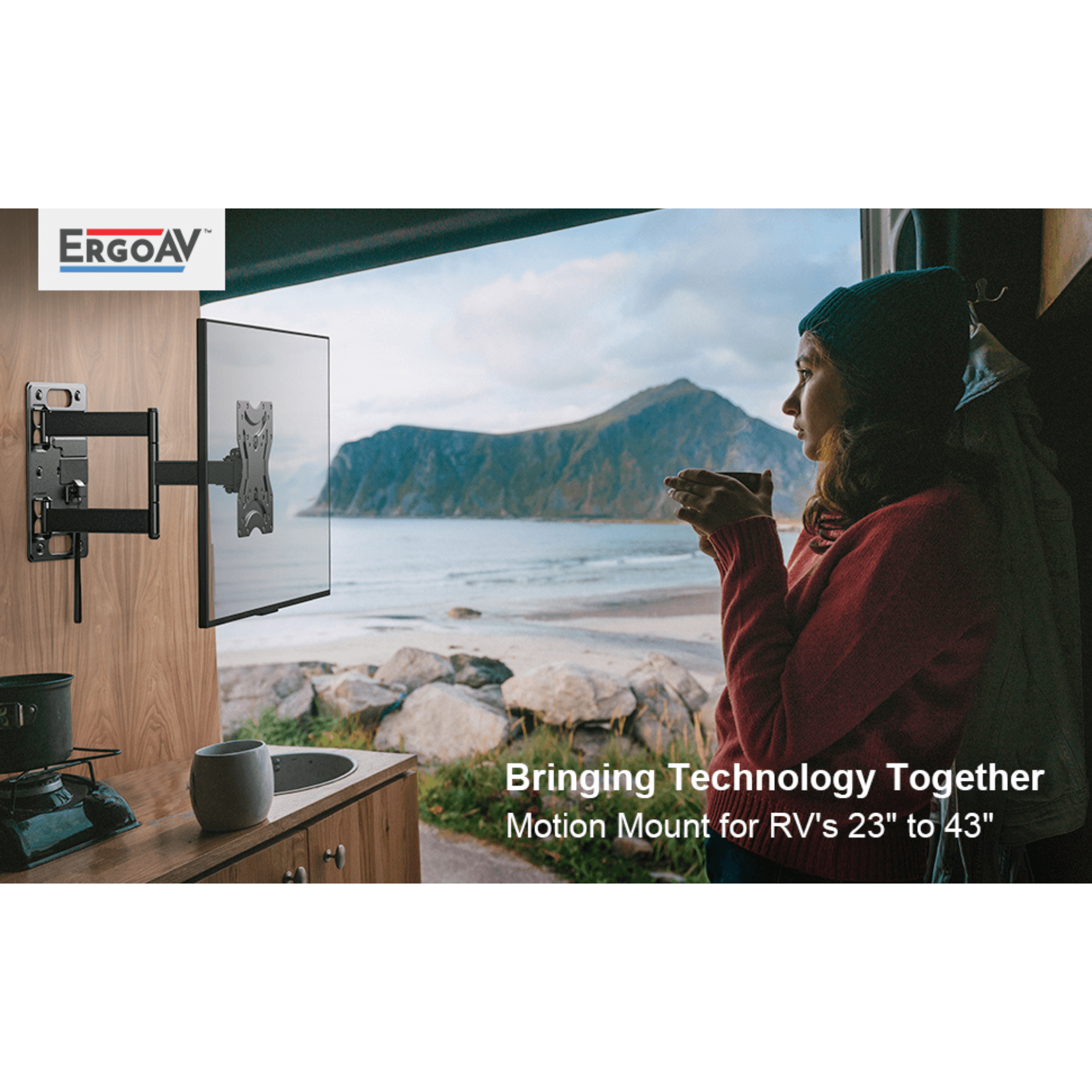 ErgoAV RV Motion Mount 200x200 for TVs 23" to 43"